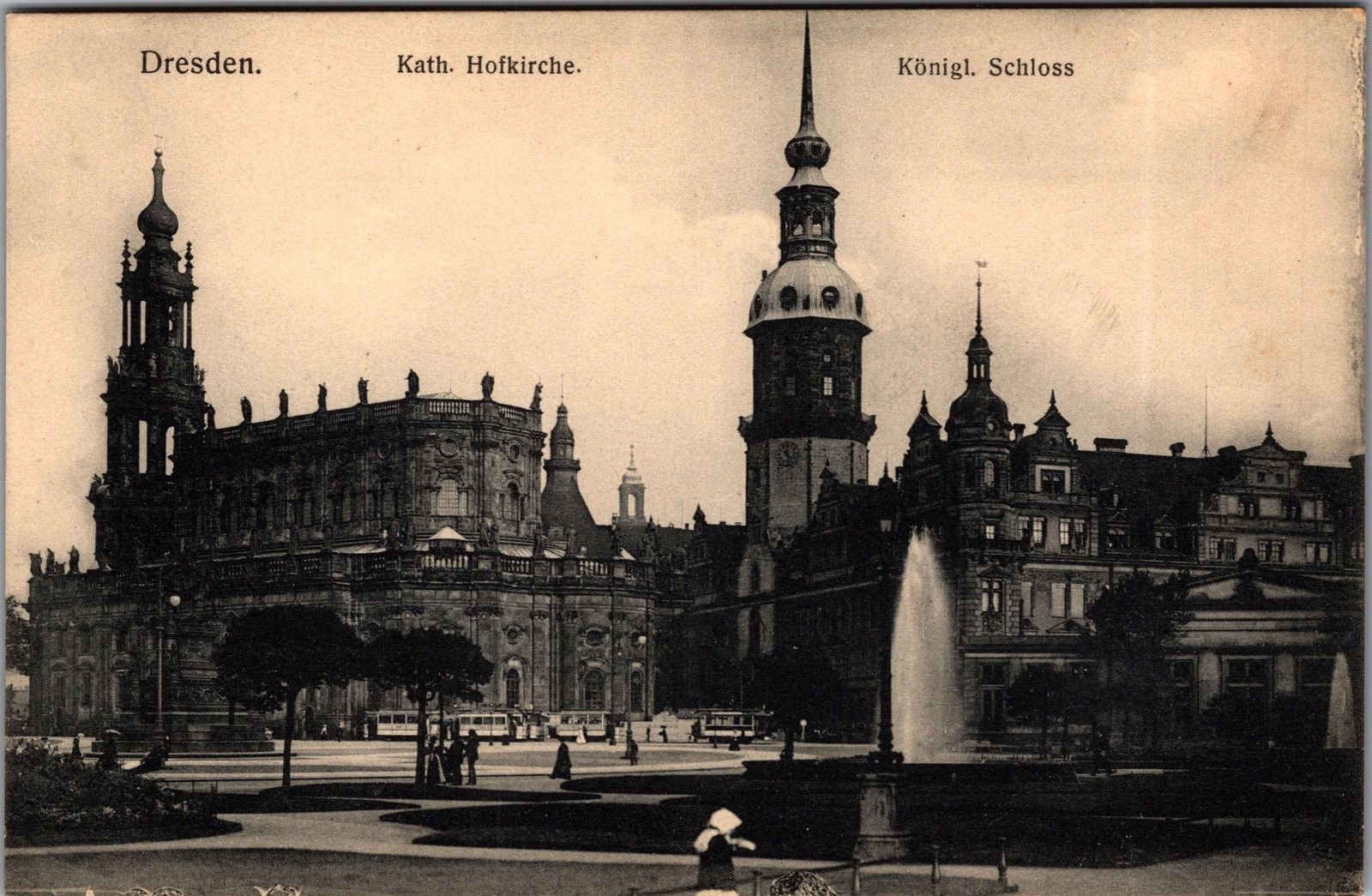 Antique Postcard Dresden Katholische Hofkirche Königl. Schloss Germany