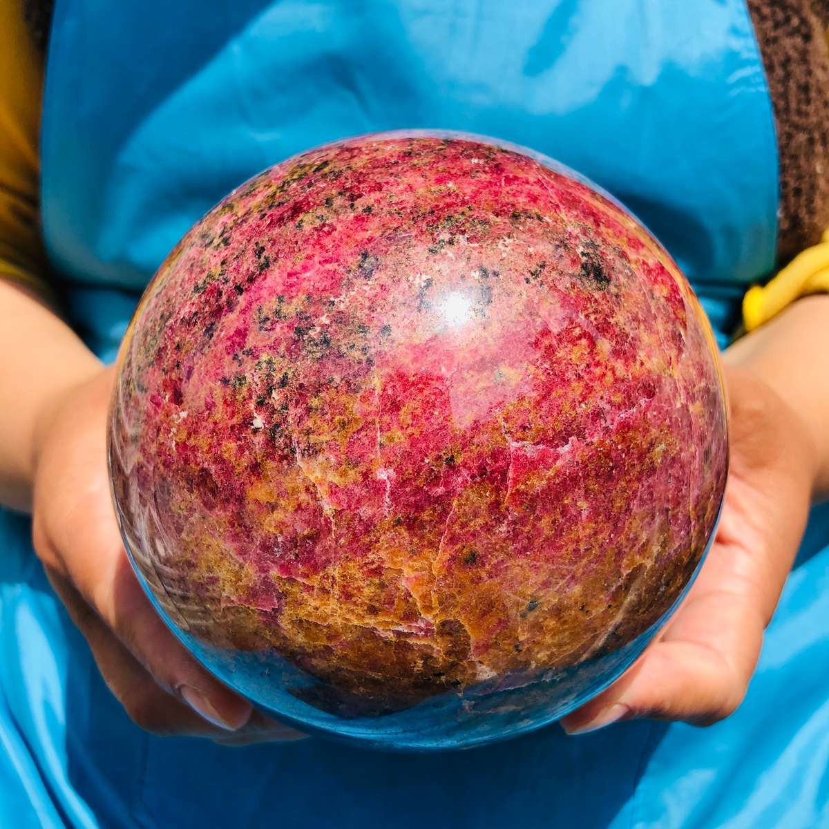 6.97LB Natural Rose Grey Crystal Ball Quartz Crystal Reiki Healing Gemstone 4790