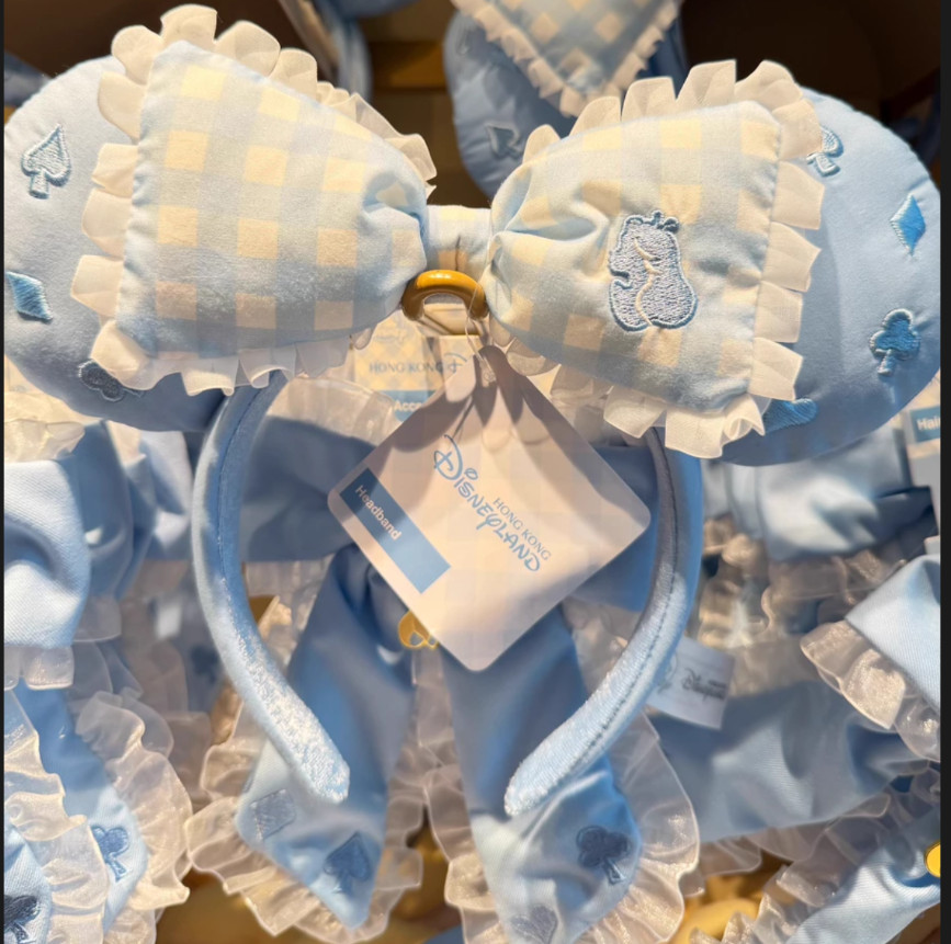 2026 Genuine Hong Kong Disneyland Alice 75th Anniversary Minnie Ear Headband