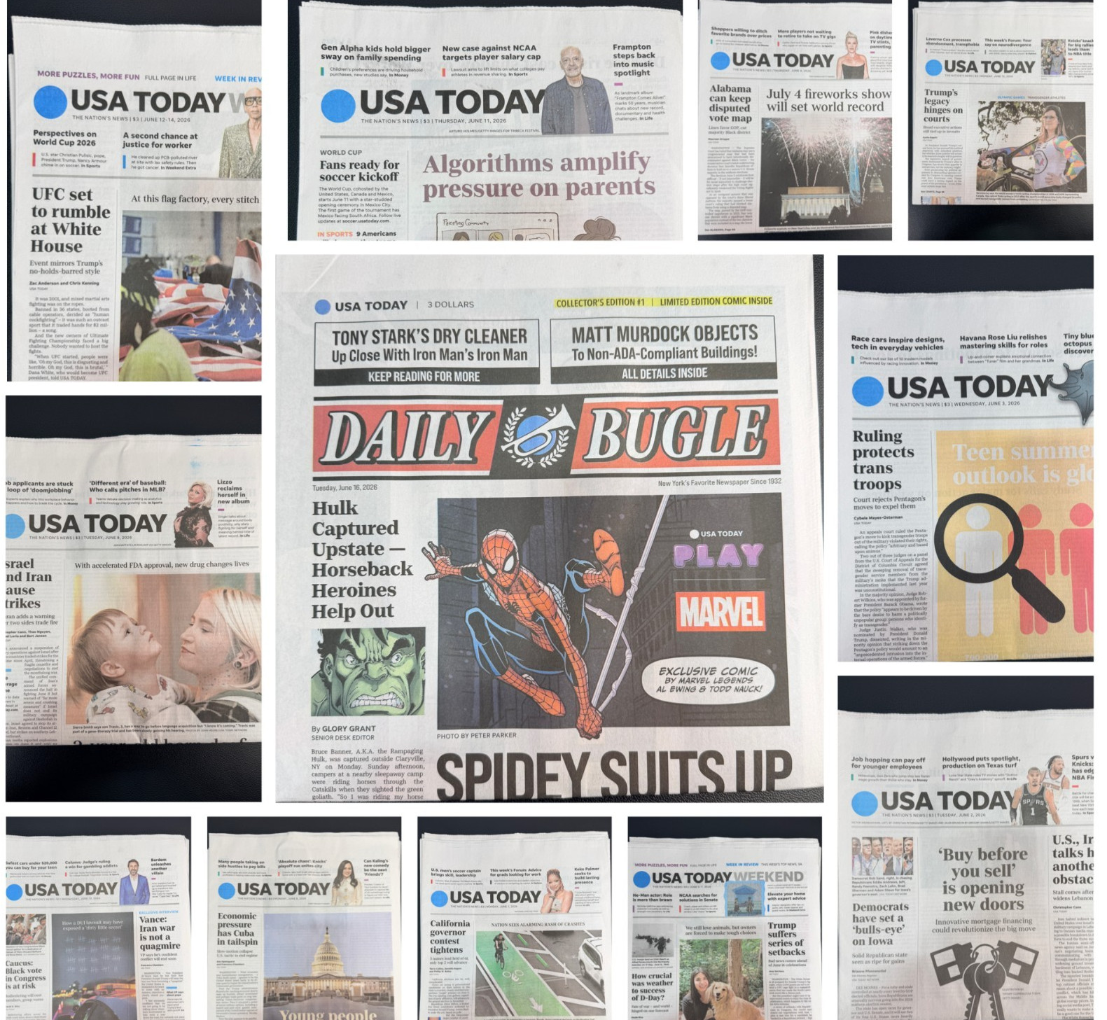 USA Today Newspapers Lot of 12 Papers June 1 - 16 2026 Issues Complete Unread