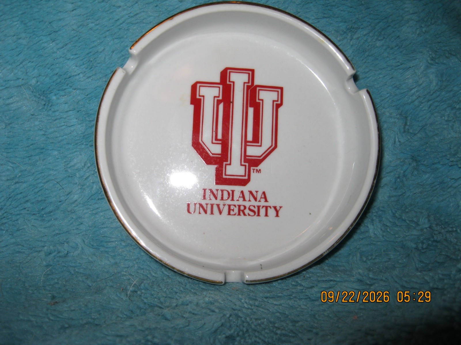 Vintage University of INDIANA HOOSIERS Ceramic ASHTRAY