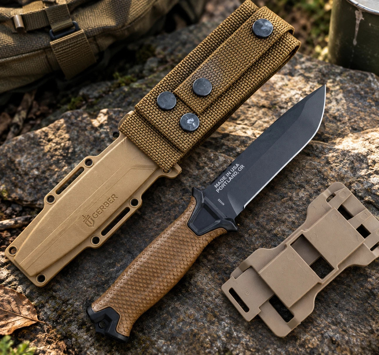 Gerber Gear Strongarm Fixed Blade Tactical Knife, Plain Edge, Survival Knife