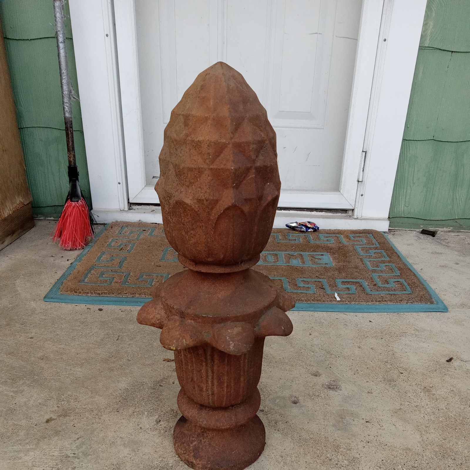Cast Iron Pineapple Finials, America, late 19th century,\ Cast Iron Pineapple Finials, America, late 19th century,\