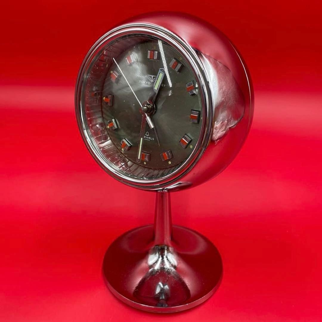 Vintage 1970s Tokyo Tokei Alarm Table Clock Space Age Mid-century