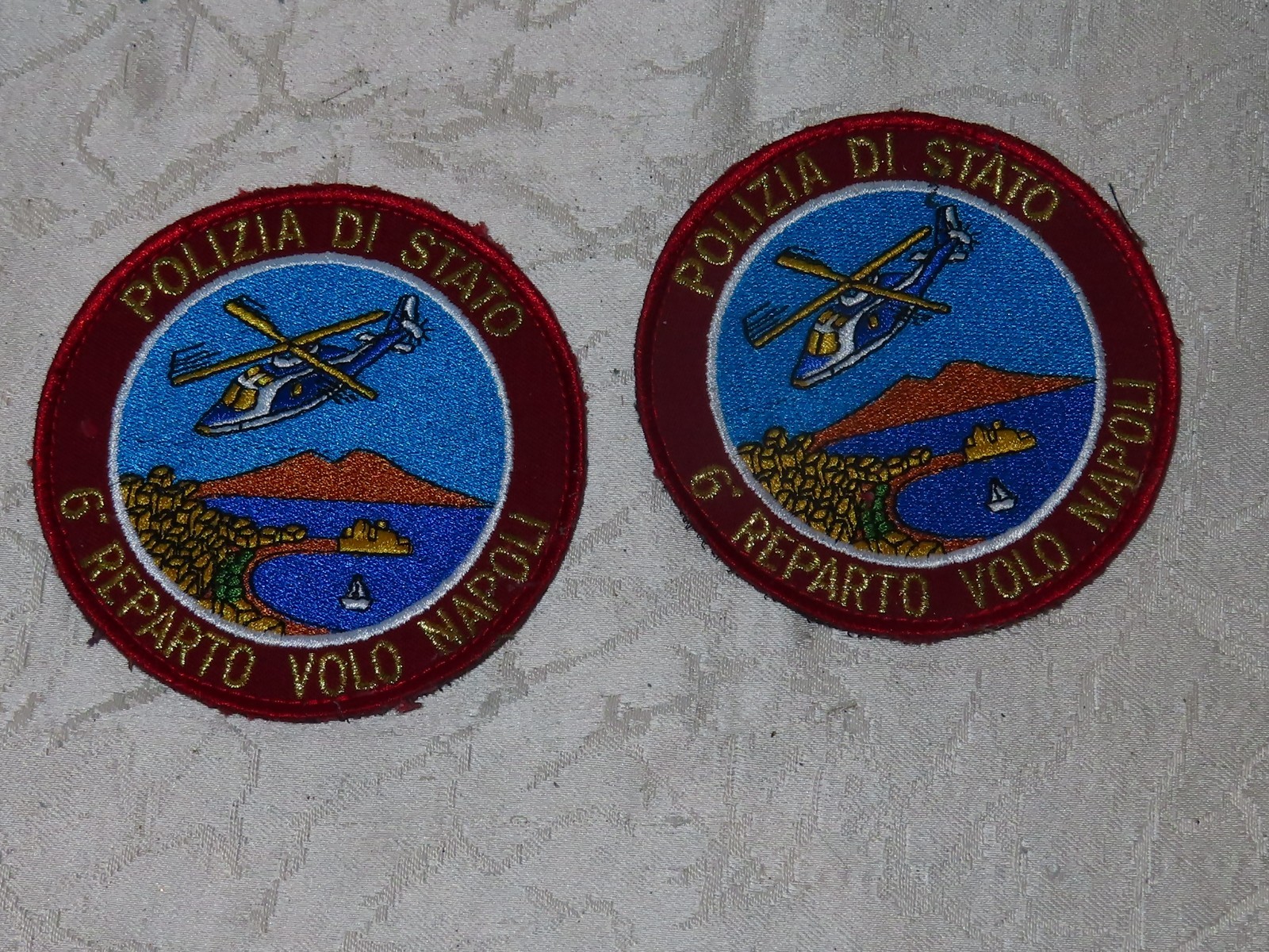 Stoff Patch Polizia Di Stato 6th Air Unit Napoli 2 Pieces