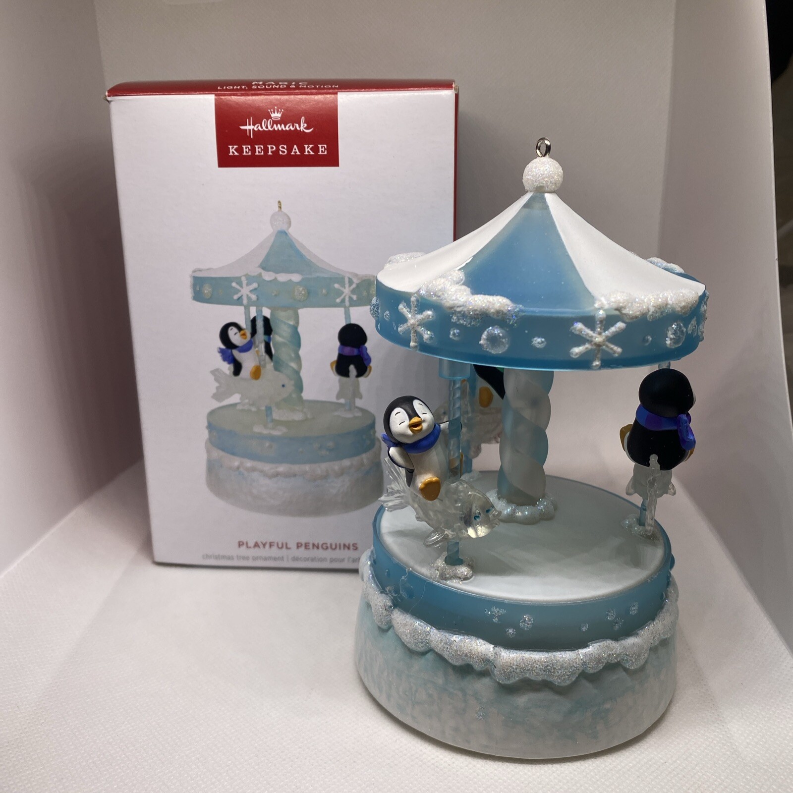 2024 Hallmark Keepsake Ornament Playful Penguins Carousel New