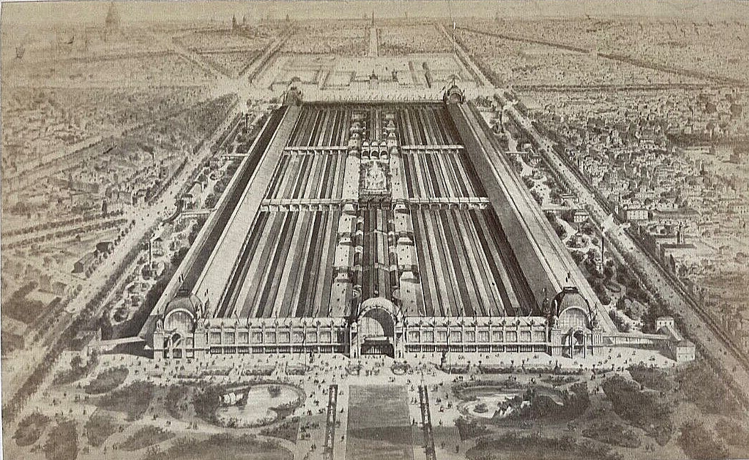 RARE PERSPECTIVE VIEW MAP OF EXPOSITION UNIVERSELLE DE 1878 PARIS CABINET PHOTO