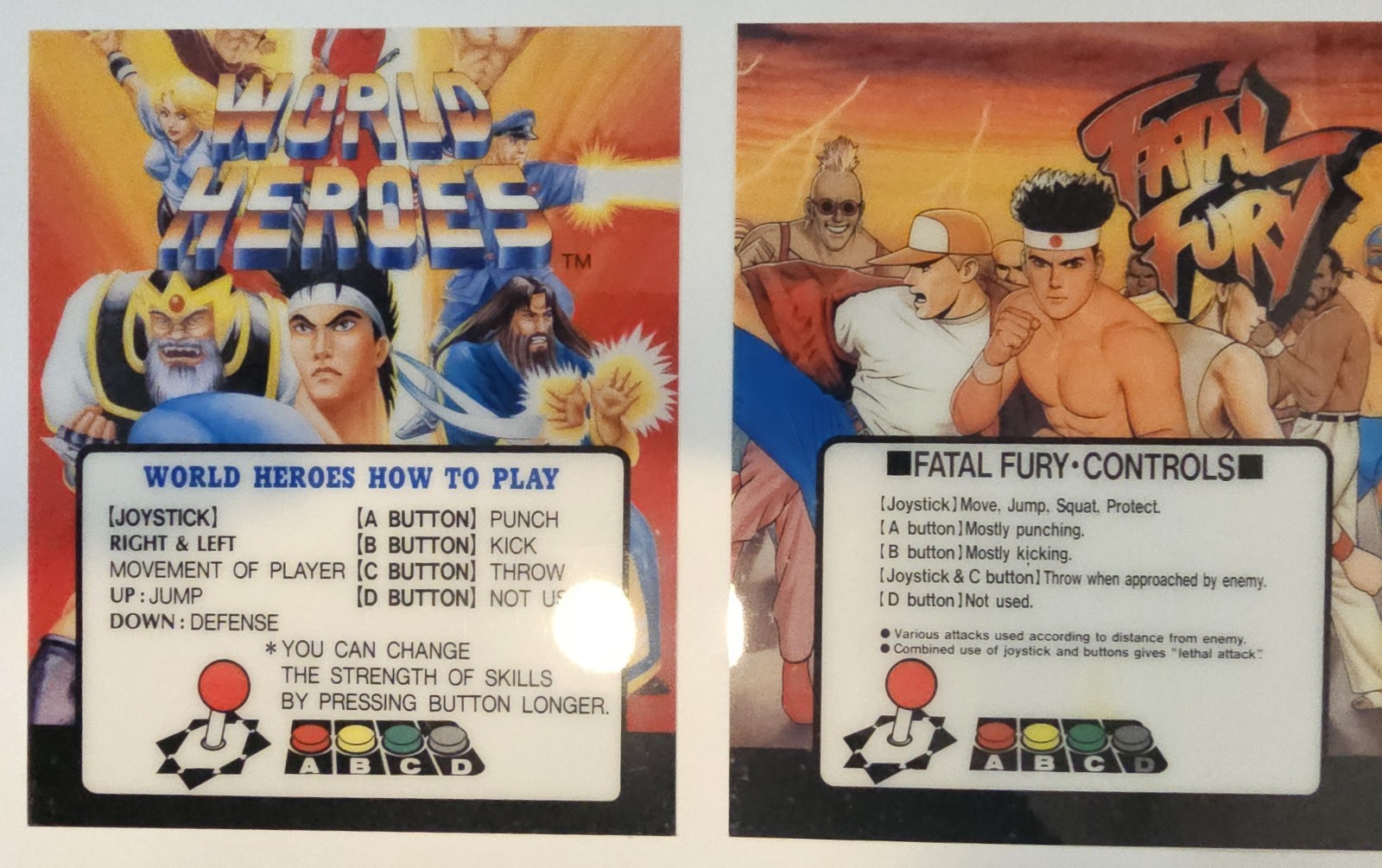 ORIGINAL NEO GEO FATAL FURY & WORLD HEROES NOS MINI MARQUEES 