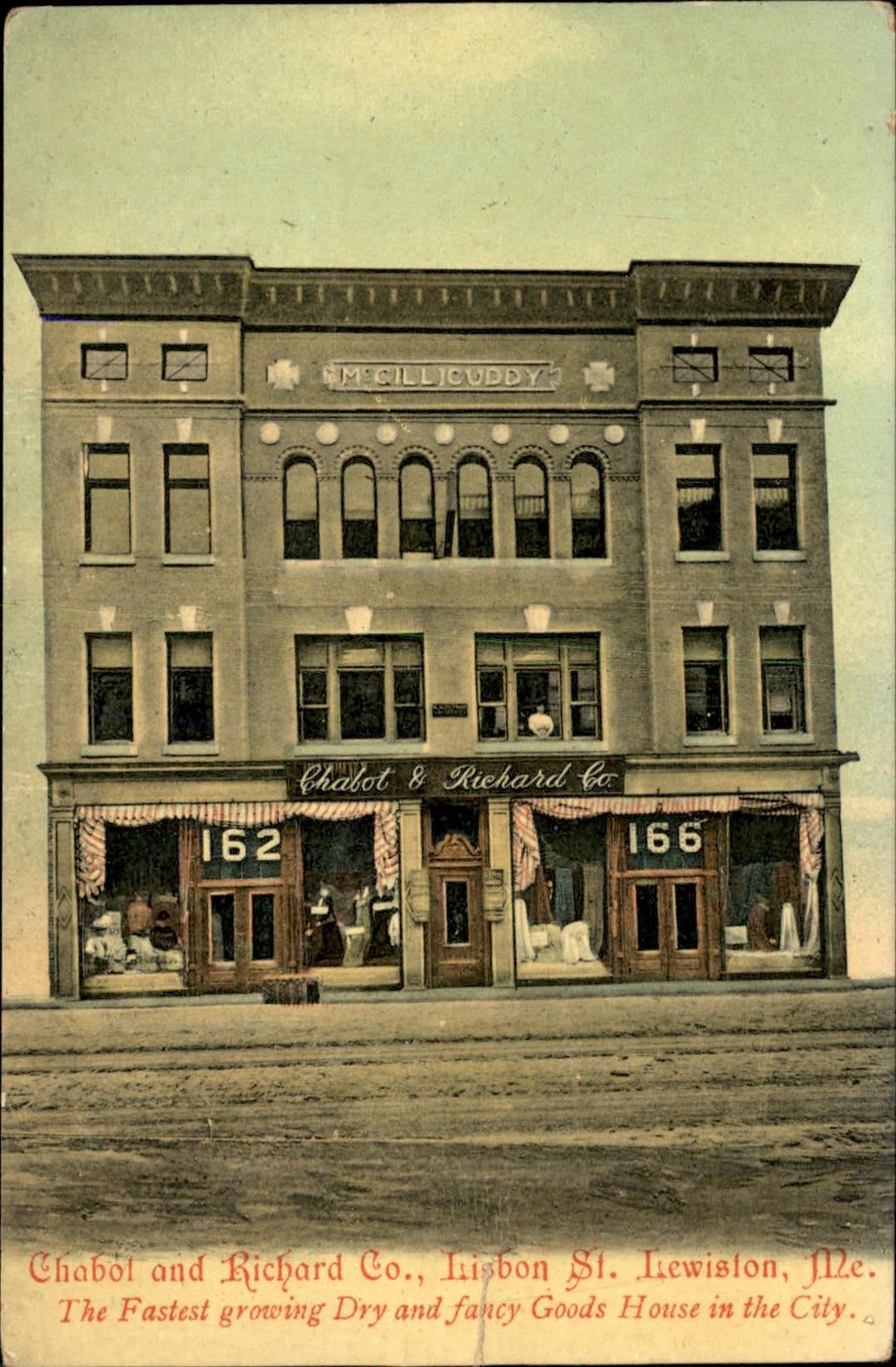 Lewiston ME Dry Goods Store Chabot & Richard Co. c1900s-10s Vintage Postcard