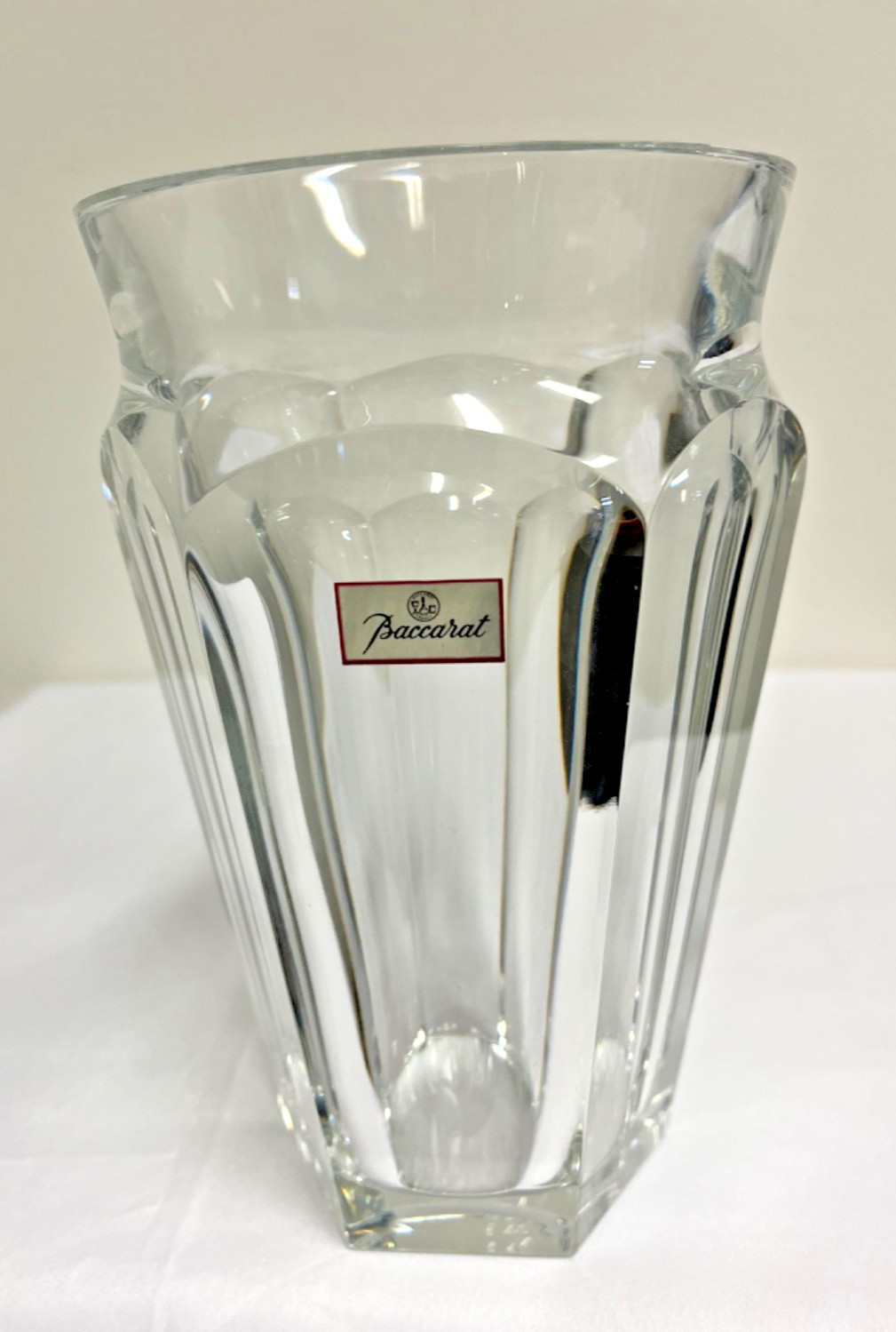 Baccarat Clear Crystal Nelly Vase Vintage, 8.25