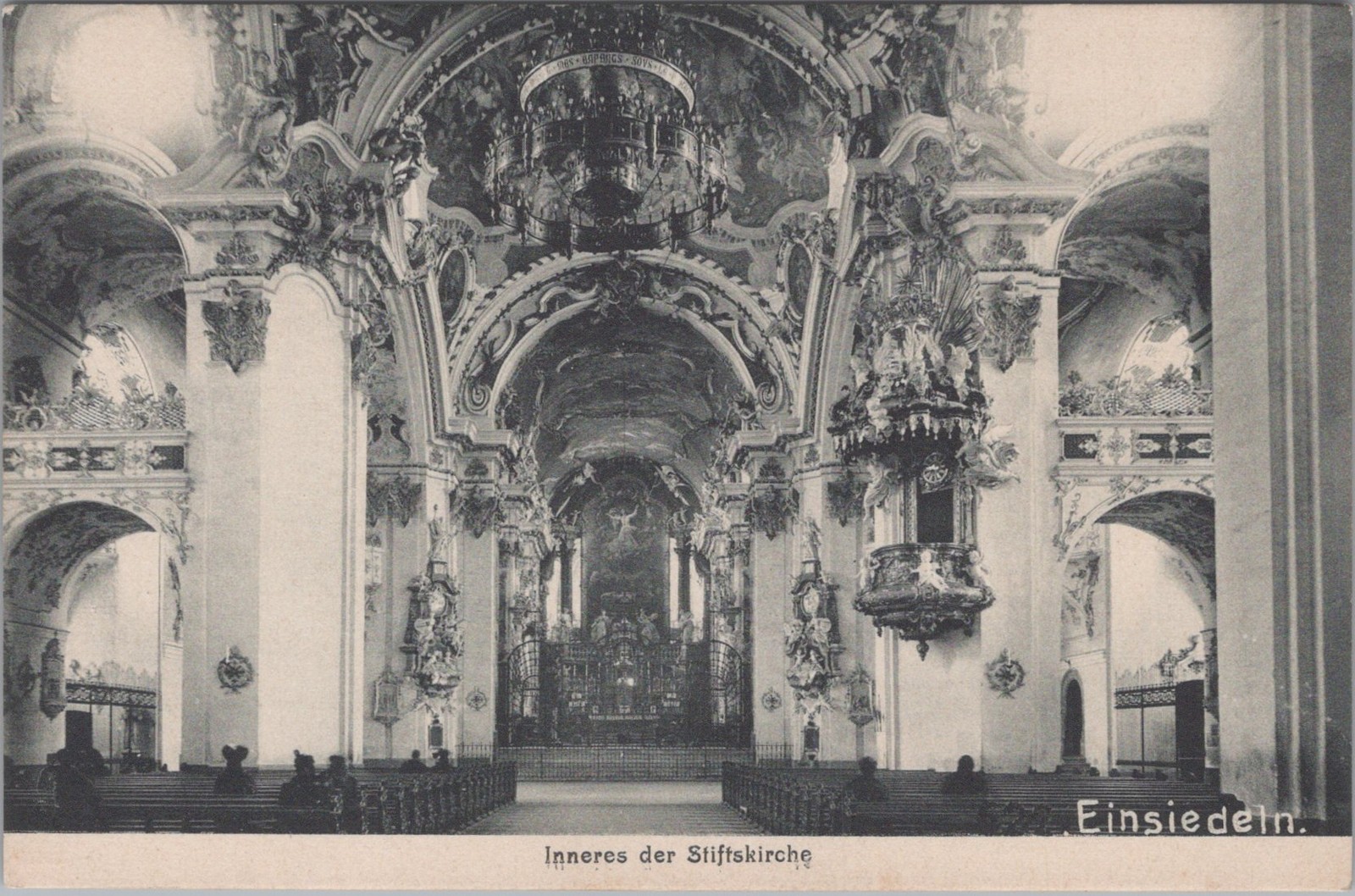 Stiftskirche Abbey Church Einsiedeln Switzerland Altar Kunzli 1900s Postcard