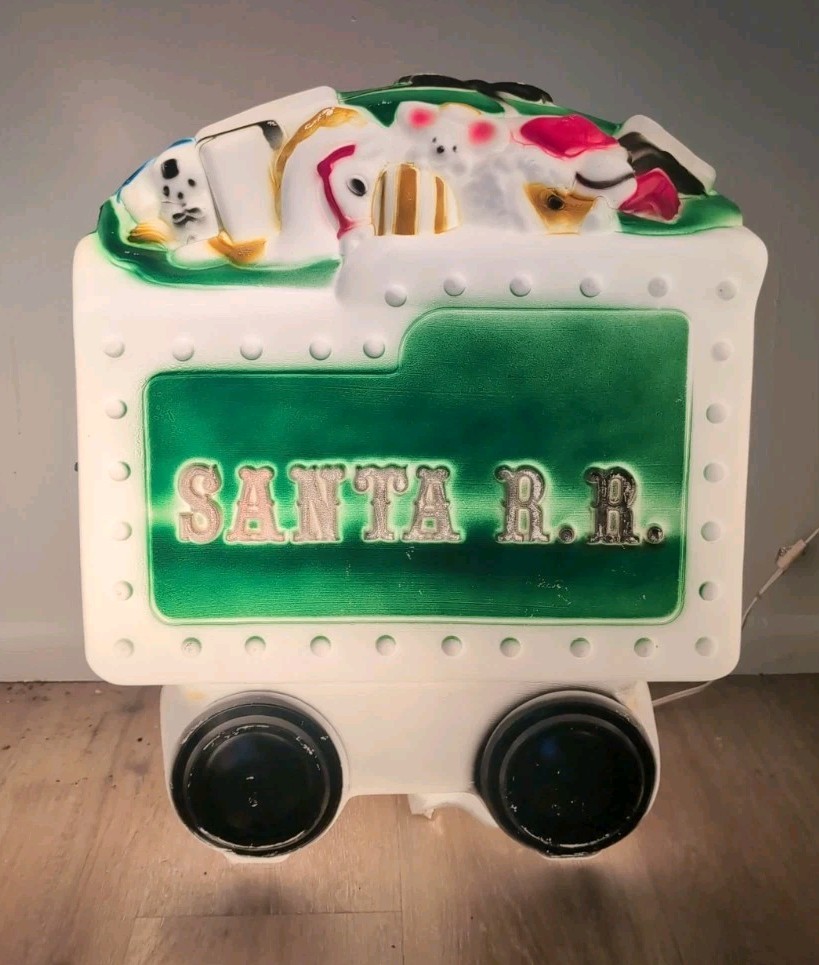 Vintage Empire Carolina Enterprises Santa RR Train Tender Blow Mold Christmas