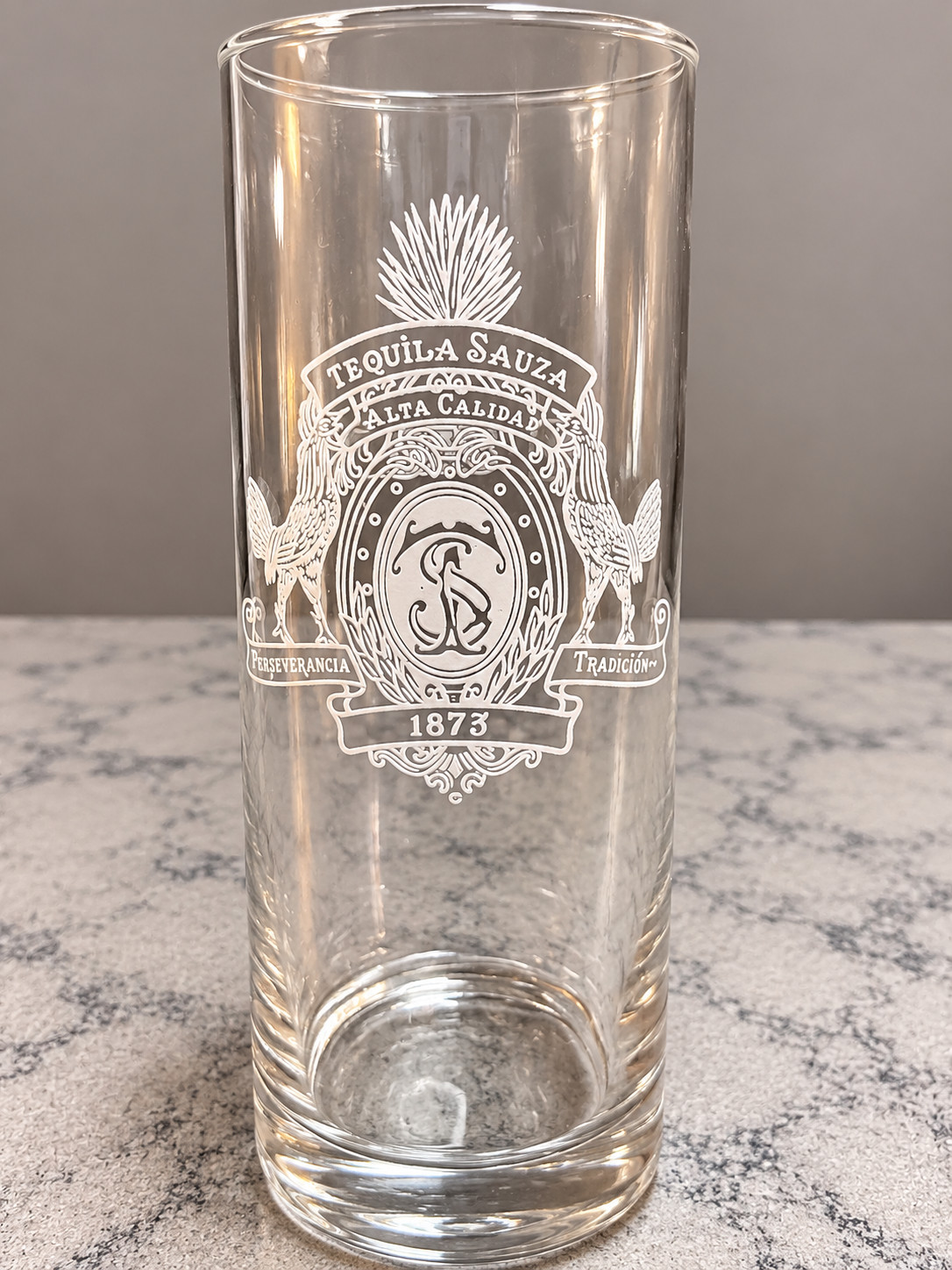 Vintage Sauza Tequila 110 Años 1873 Advertising Glass Mexican Barware Vintage Sauza Tequila 110 Años 1873 Advertising Glass Mexican Barware