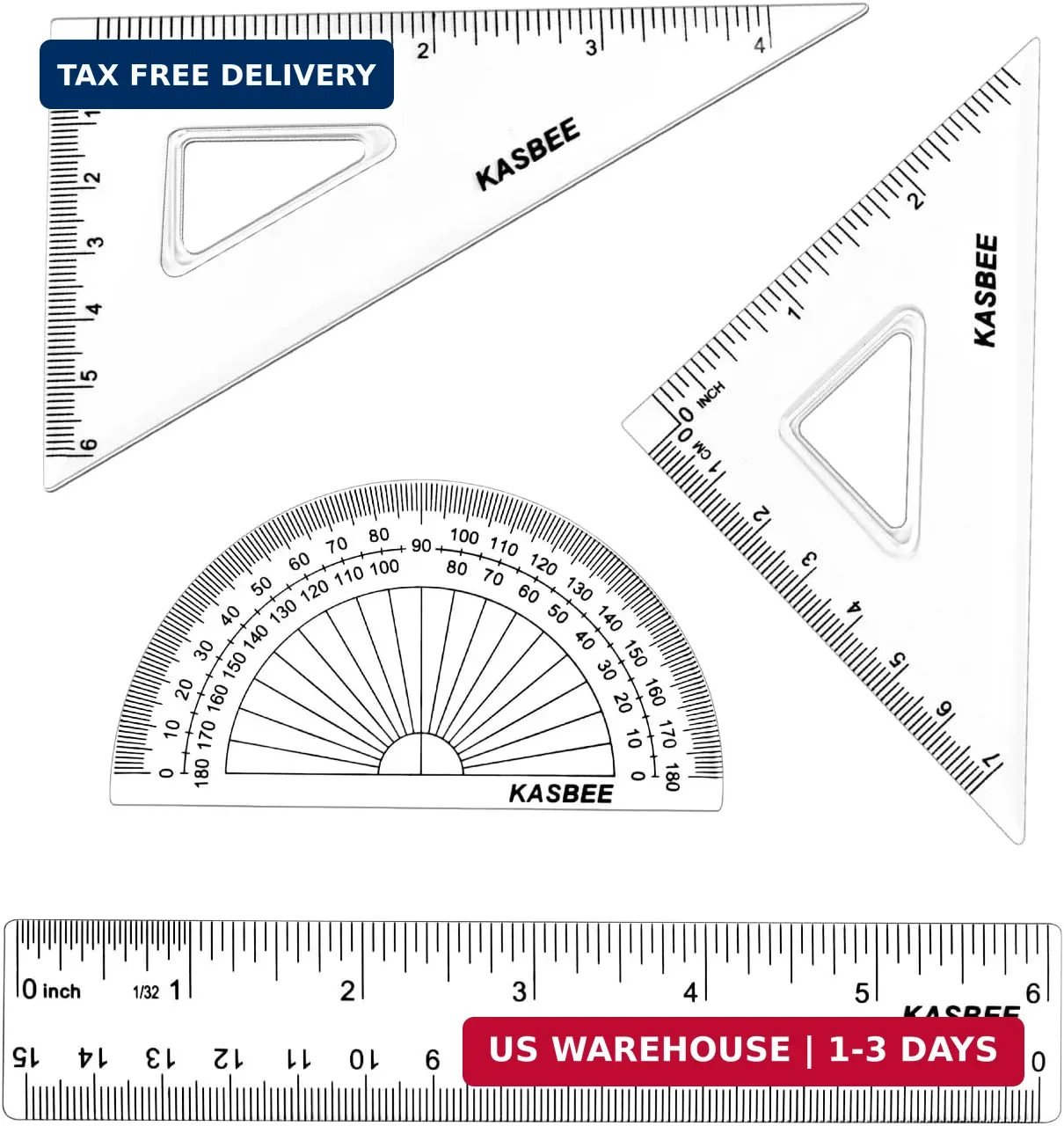 Triangular Ruler Set, 4PCS Geometry Set, Professional Drafting Tools | 6 Inch St Triangular Ruler Set, 4PCS Geometry Set, Professional Drafting Tools | 6 Inch St