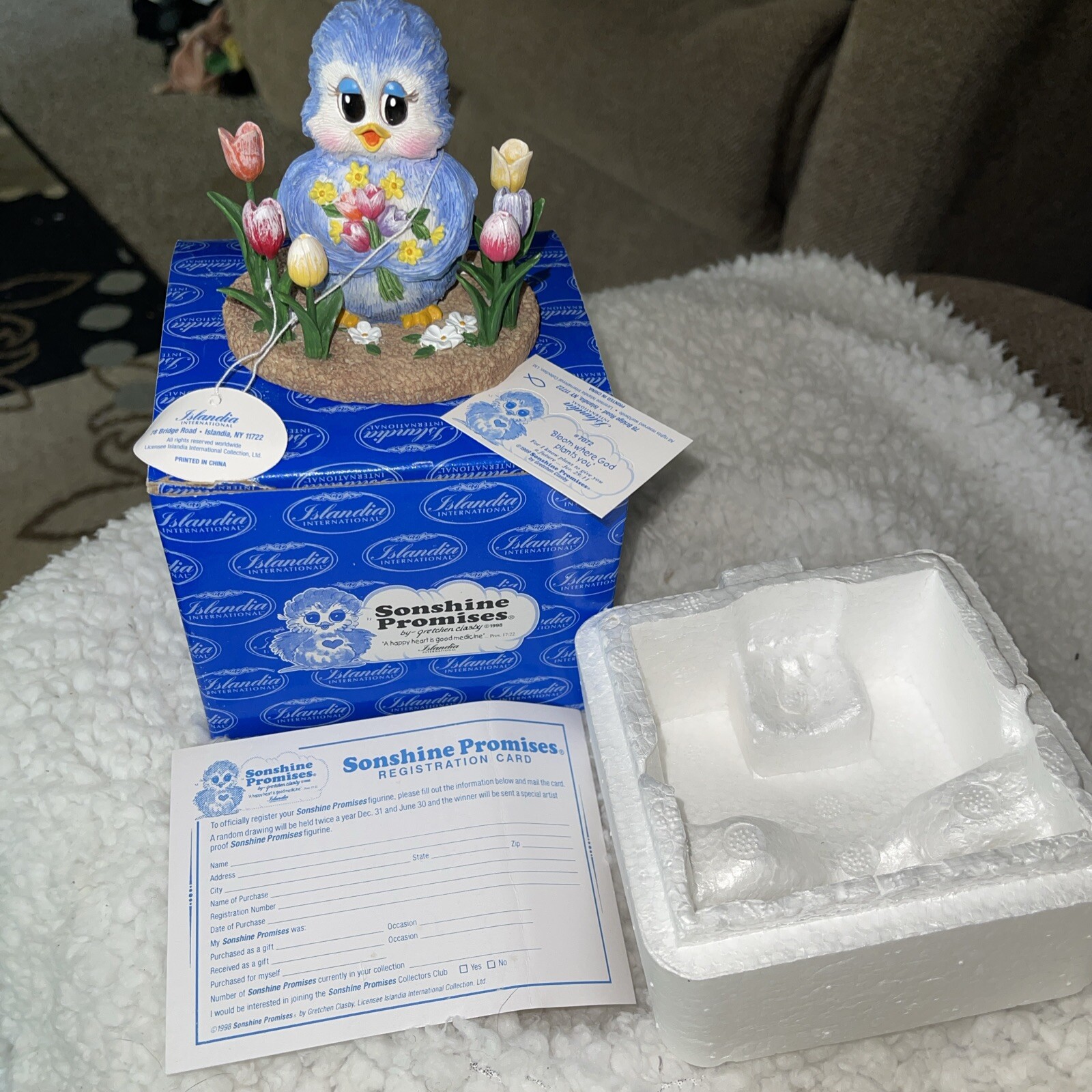 Sonshine Promises Bloom Where GOD Plants You Numbered Signed Vintage Bluebird