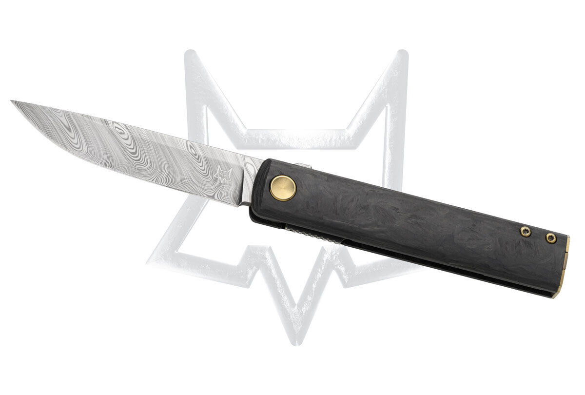 FOX KNIVES Chnops FX-543DCF Damasteel Bronzed Titanium Carbon Fiber Pocket Knife
