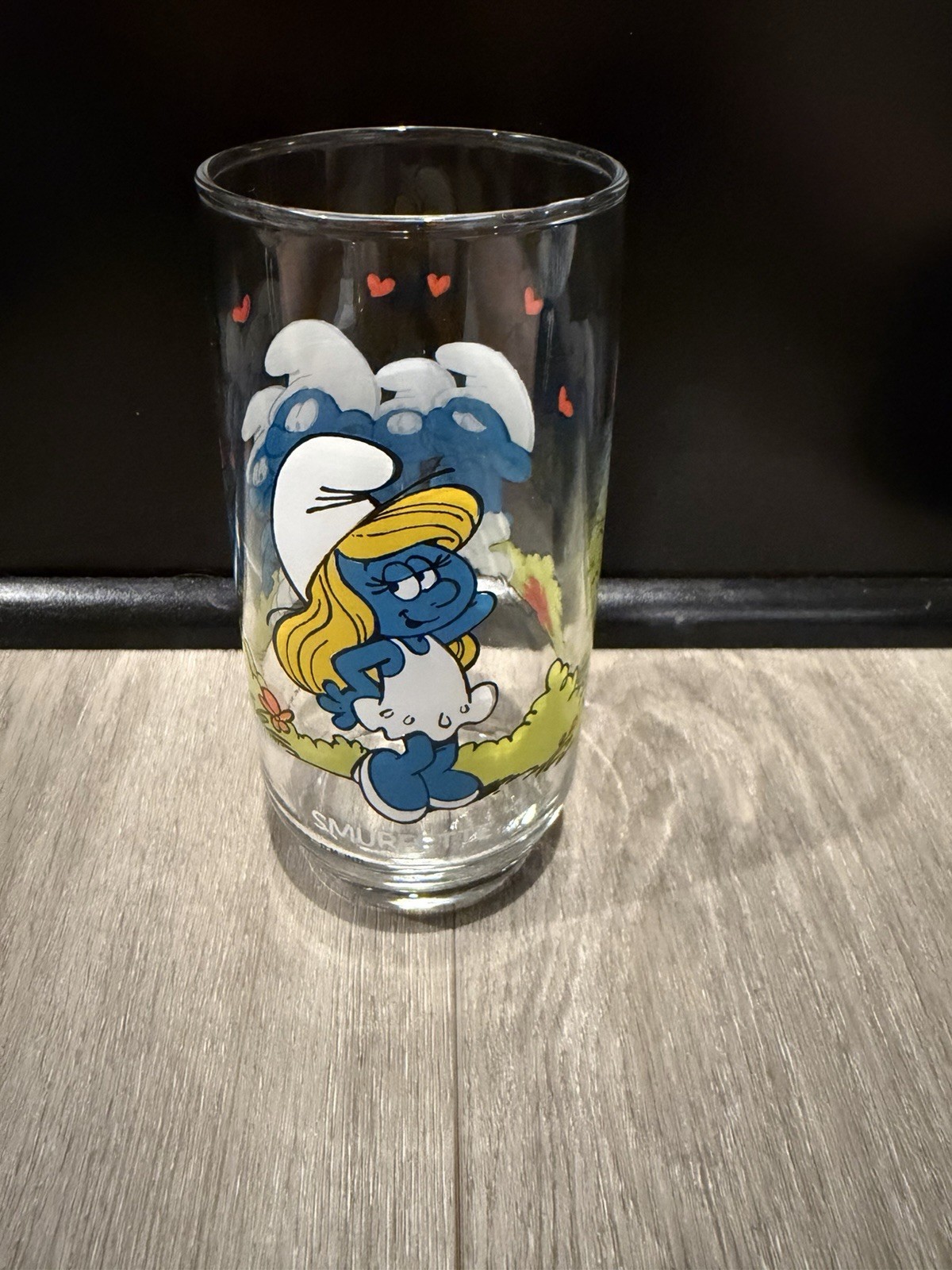 Vintage Peyo, 1982, Wallace Berrie & Co., SMURF Drinking Glass, SMURFETTE Vintage Peyo, 1982, Wallace Berrie & Co., SMURF Drinking Glass, SMURFETTE