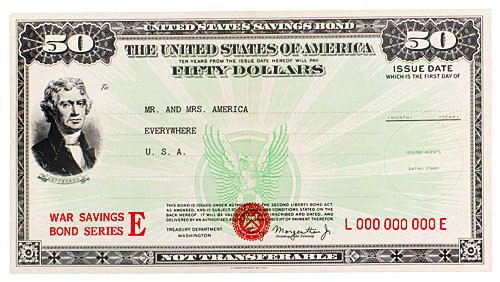 Original WWII US Savings Bond Poster - $50 Bond Thomas Jefferson