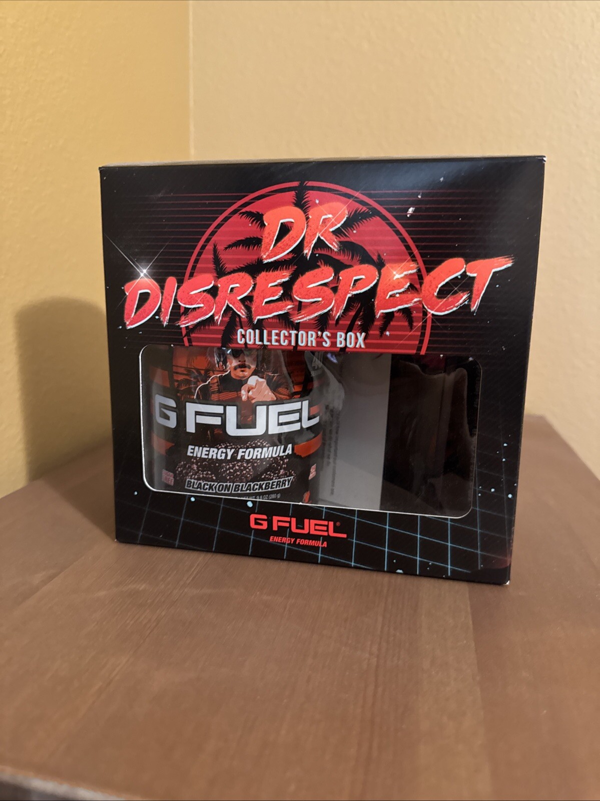 Dr. Disrespect GFuel Collectors Box and Container. (missing Shaker Cup)