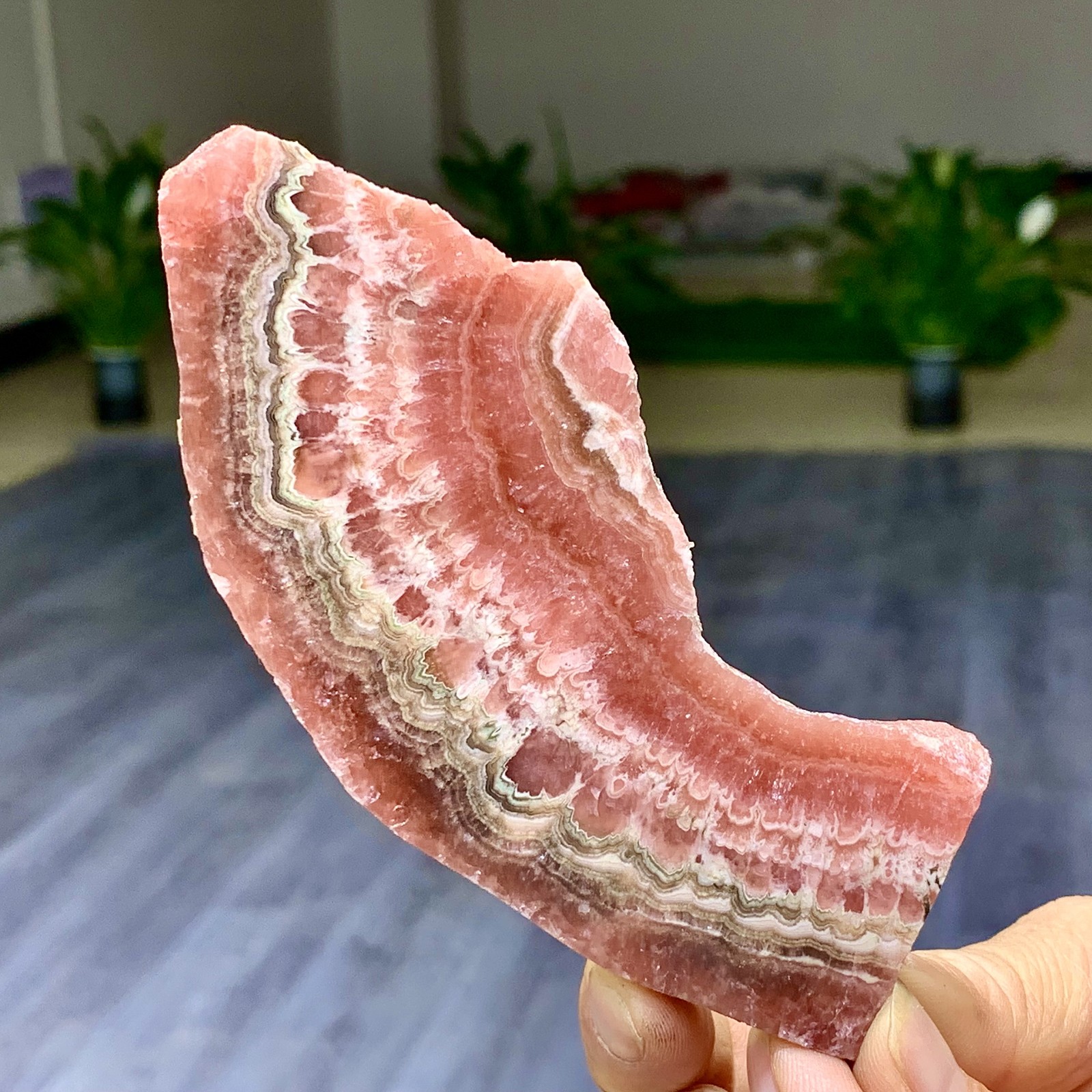 96G Natural Crystal Rhodochrosite Slab Slice Love/Compassion/Light Argentina