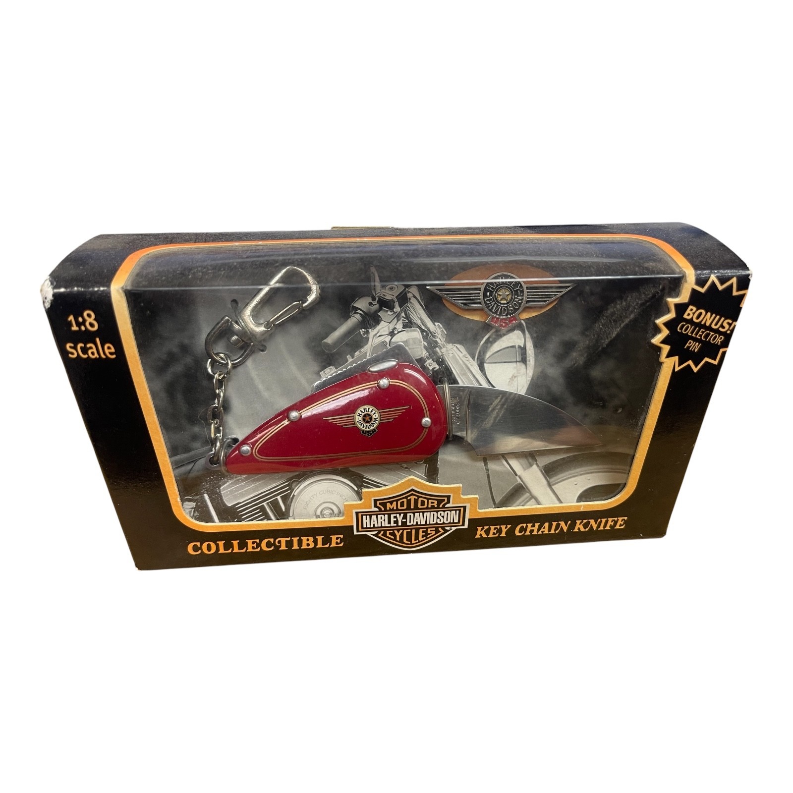 Harley Davidson Collectible Key Chain Knife & Bonus Pin New Red NIB HD31-WR