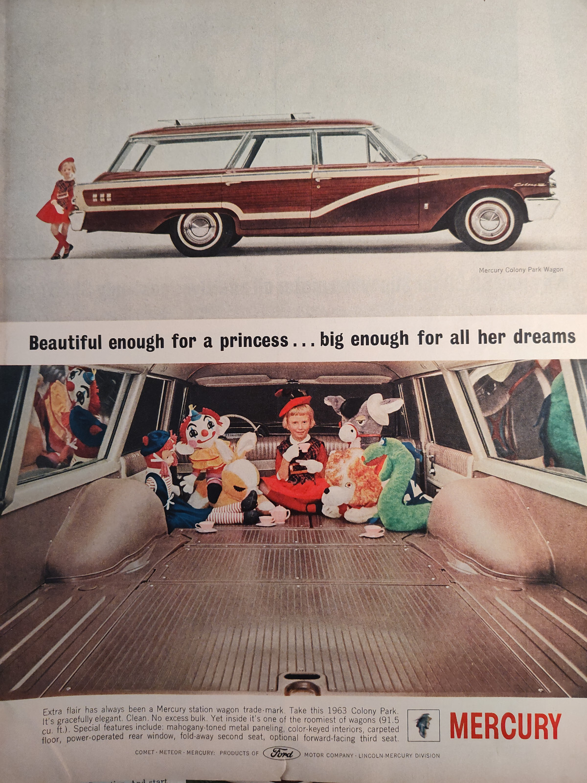1963 LIFE Ad Advertisement Ford Lincoln Mercury Colony Park Station Wagon