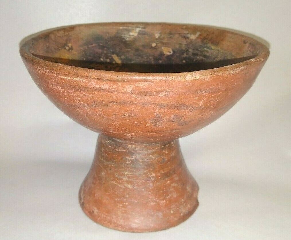 Pre-Columbian Narino Culture Polychrome Pedestal Bowl ~ Ecuador C. 800 - 1200 AD