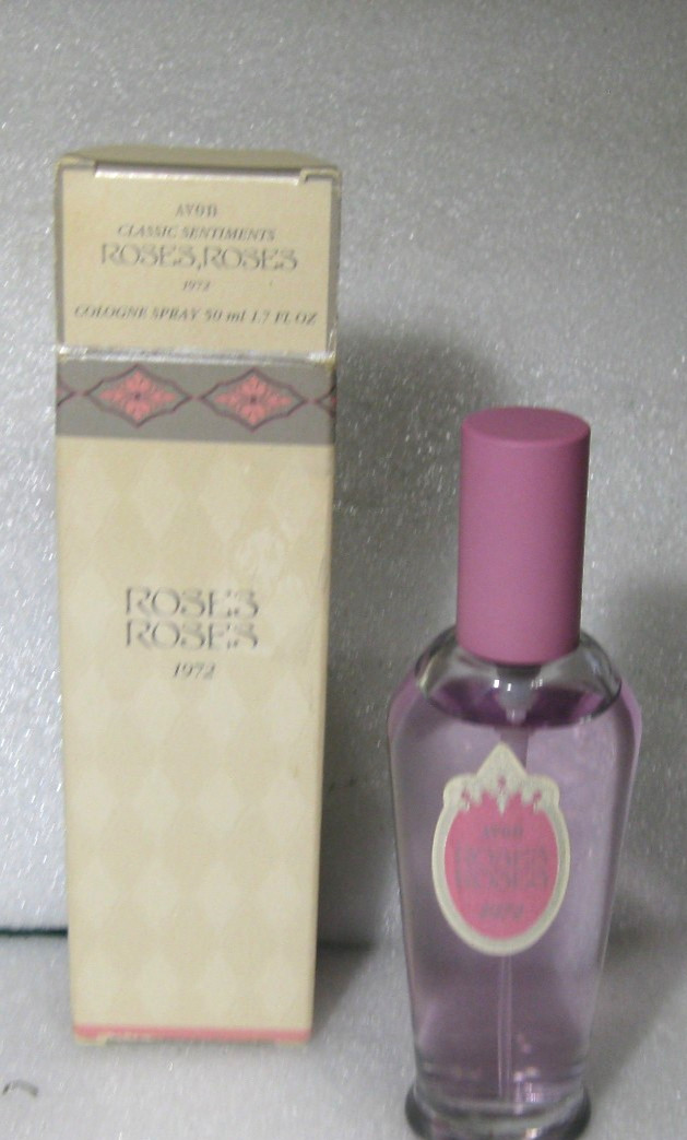 Avon Classic Sentiments Roses Roses 1972 Eau de Cologne Spray 1.7 fl oz with Box