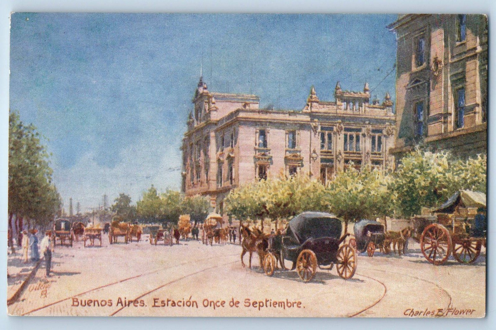 Buenos Aires Argentina Postcard Station Eleven of September RMSP c1910
