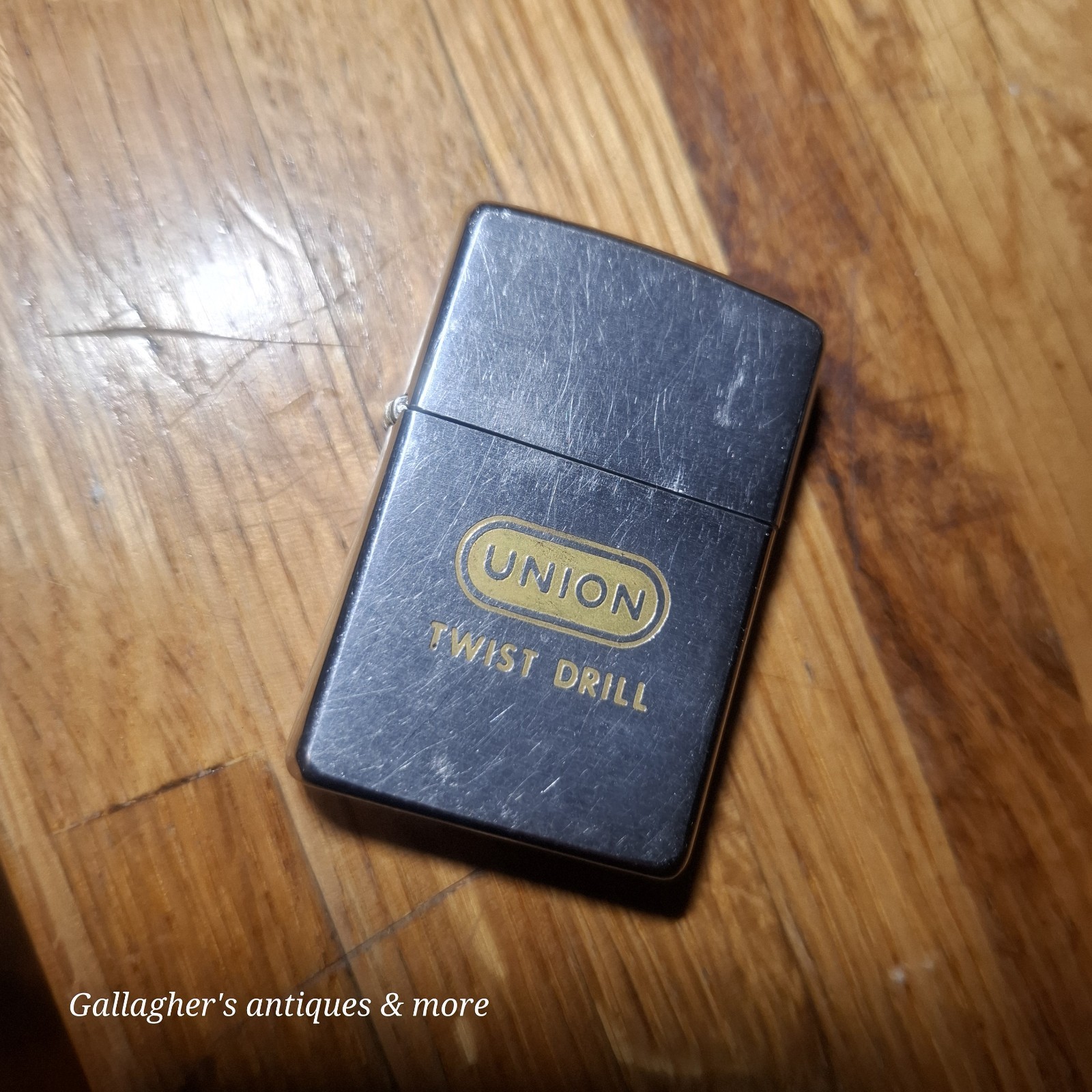 Vintage  UNION TWIST DRILL Zippo Lighter  Athol Mass