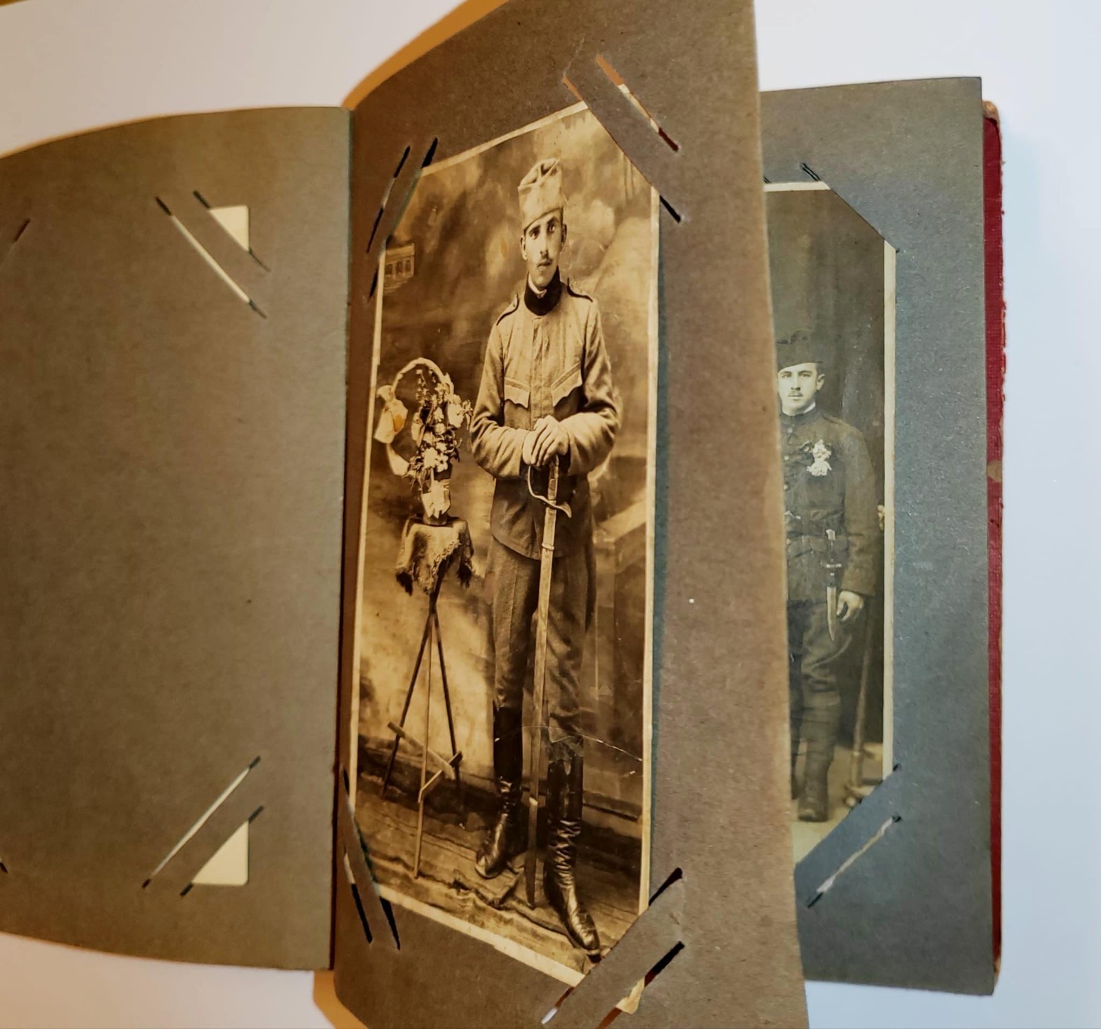 Old vintage Album with photos of Soldiers, Army...
