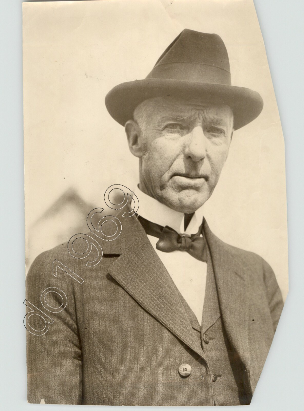 MONTANA CITY MAYOR BF Wright in CLASSIC Suit w Fedora ca.1920s PRESS PHOTO