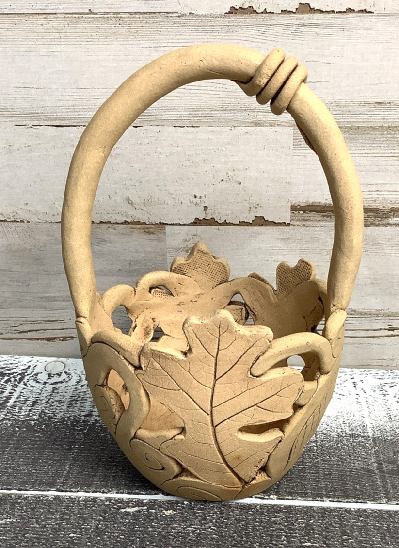 Hand Made Stone Ware Basket Jackson Pottery 8\