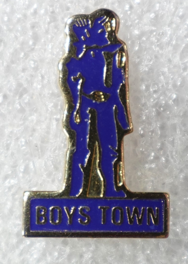 Boys Town Pin He Ain’t Heavy Blue Enamel Support Brotherhood Lapel Badge