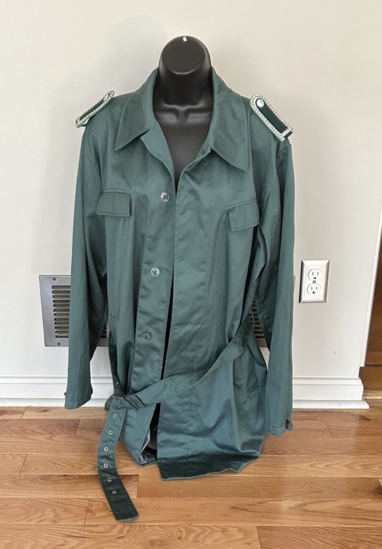 1980s East German olive army raincoat military coat trenchcoat No Tags or Labels