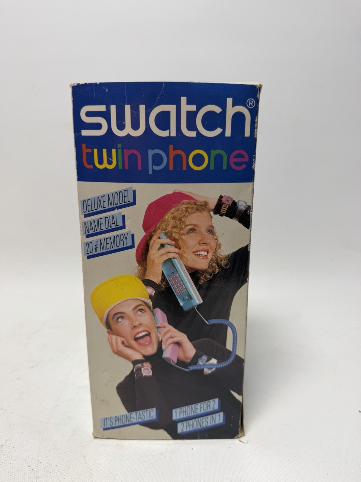 Swatch Twin Green Phone Dial Touch Ring With Box 80s 90s Vintage NOS Retro Rare