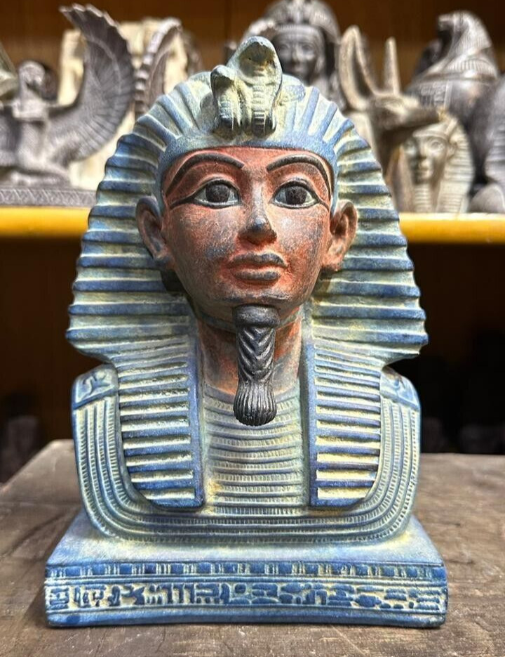 RARE ANCIENT EGYPTIAN ANTIQUES Statue Bust Of King Tutankhamun Made Heavy Stone