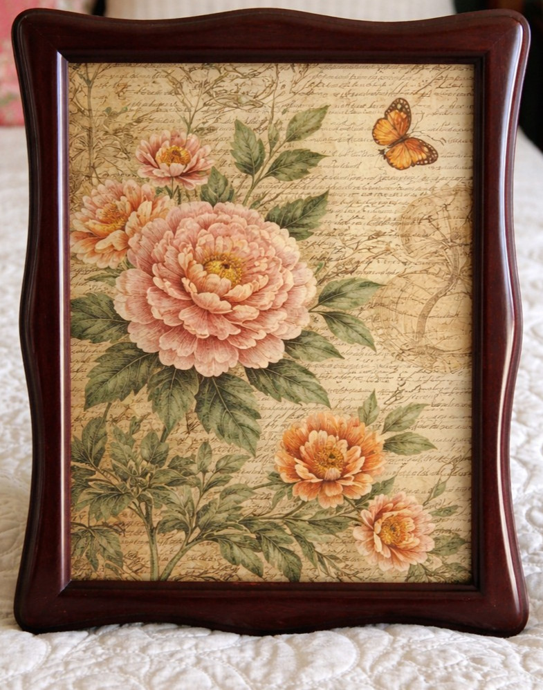 Vintage Style Curved Wood Frame Approx. 9