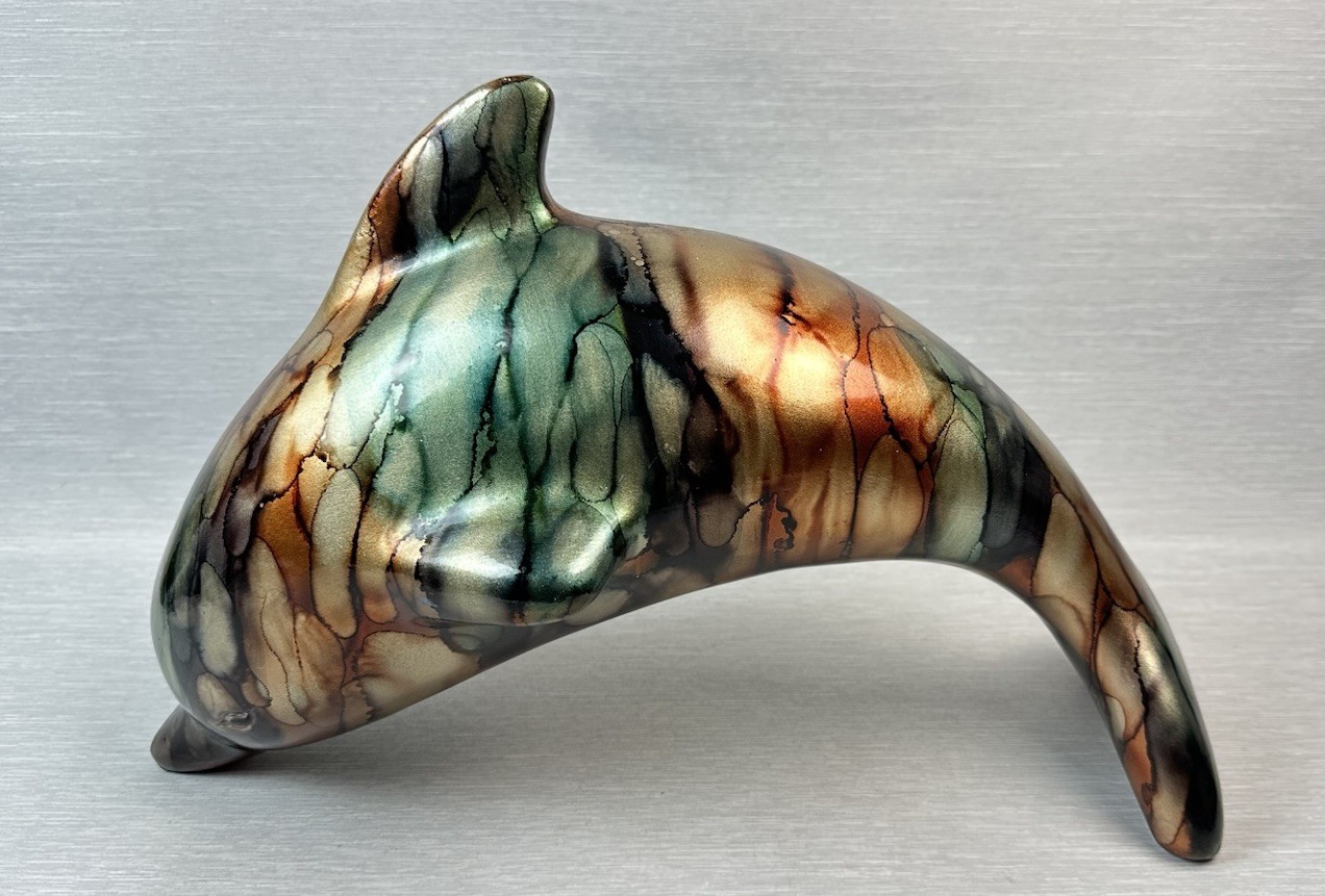 Large Dolphin Porpoise Sculpture Statue Figurine Acrylic Paint. ALST
