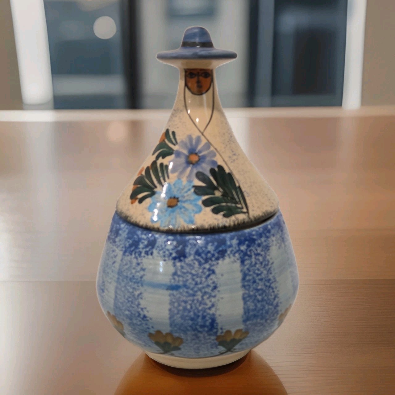 ​Vintage Eduardo Vega Cuenca Ecuador Studio Art Pottery Lidded Jar Trinket Dish