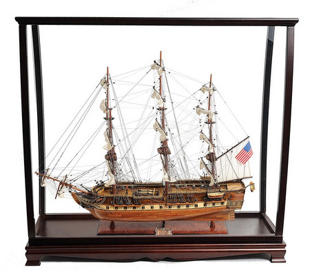 U.S.S. Constitution Large-Scaled Model Ship with Table Top Display Case