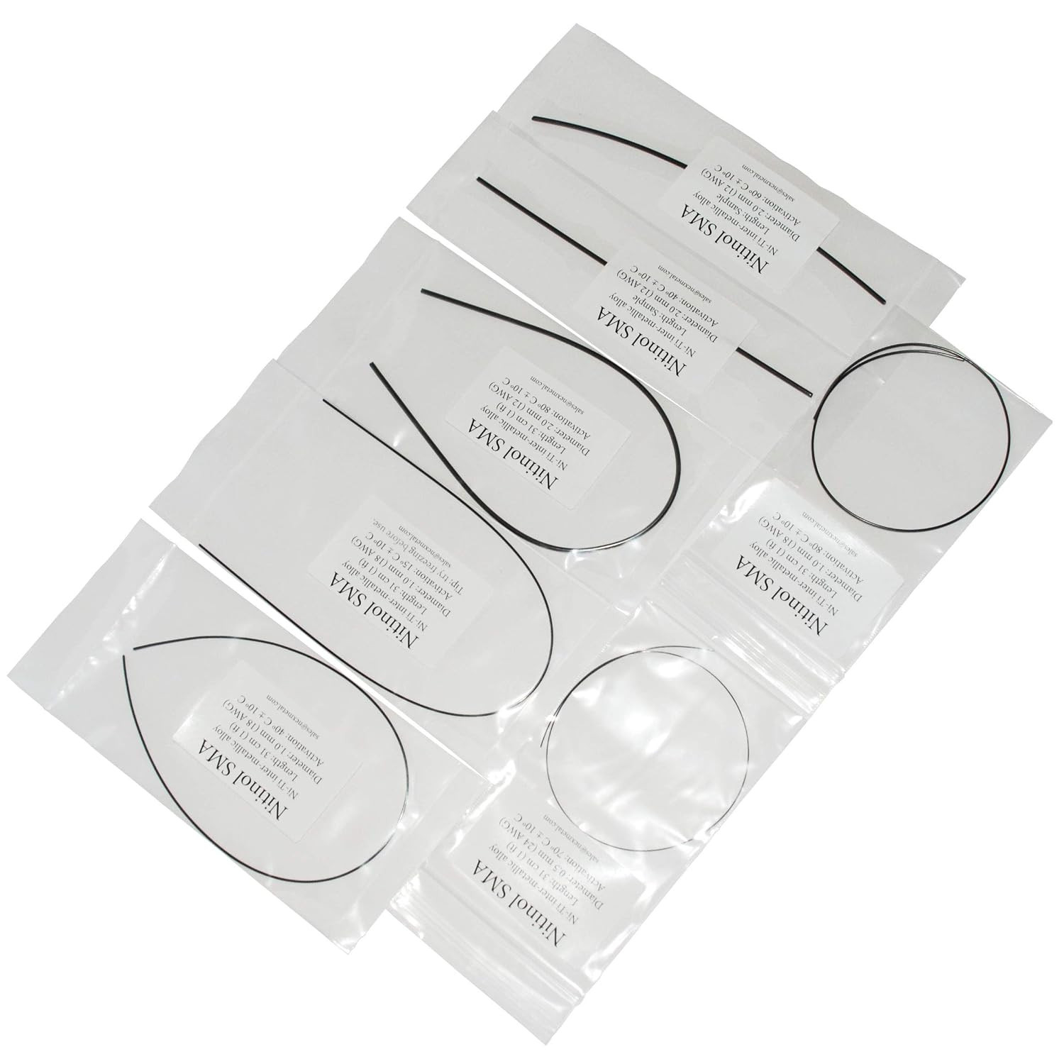 Nitinol Shape Memory Muscle Wire 7 Varieties Sample Pack