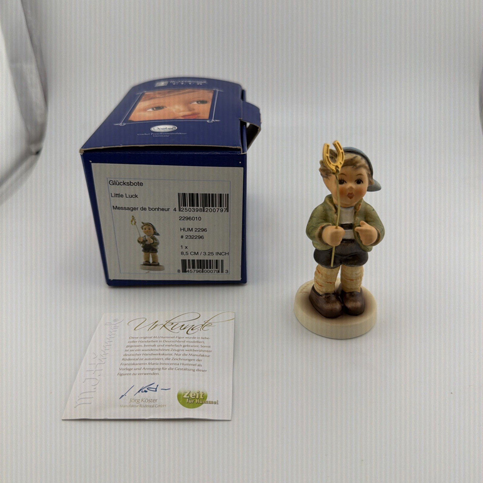 Vintage Goebel M.J Hummel Club W. Germany 'Little Luck' Figurine #2296 W/ Box