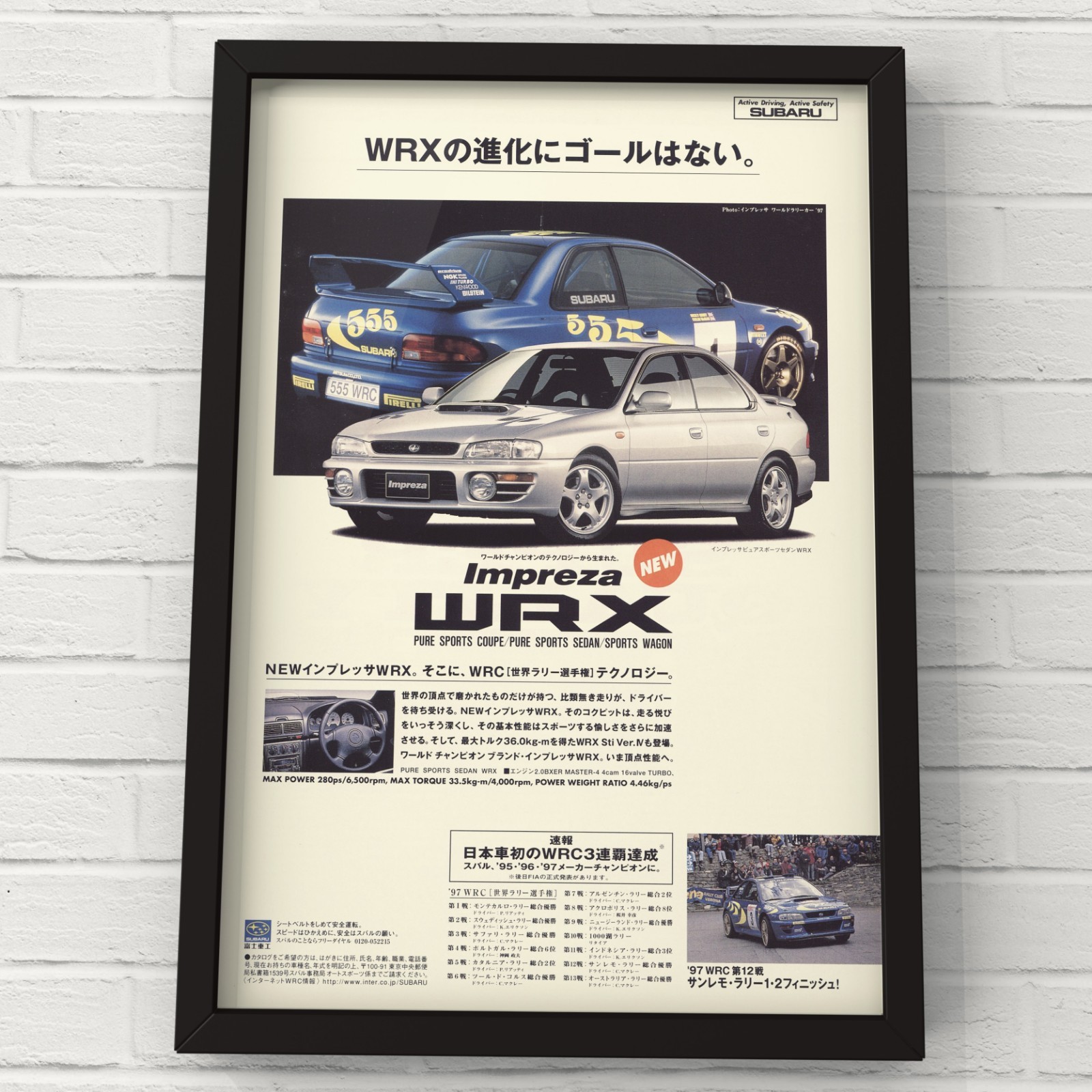 vintage ad SUBARU 90s 1997 WRC3 IMPREZA GC8 E-GC8 WRX STi Version IV EJ20   