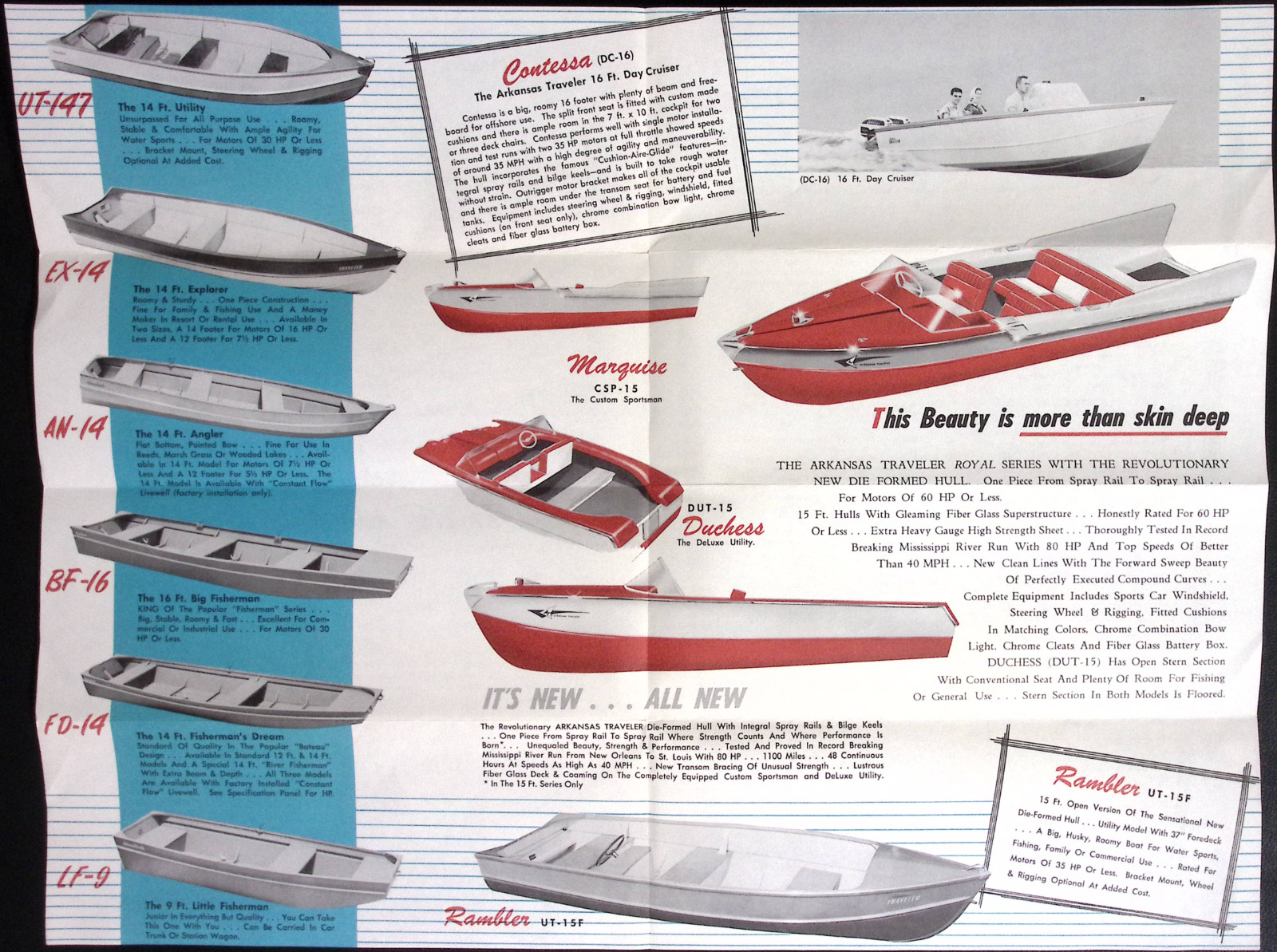 1957 Arkansas Traveler Aluminum Boats Royal Series Brochure Southwest Mfg Co