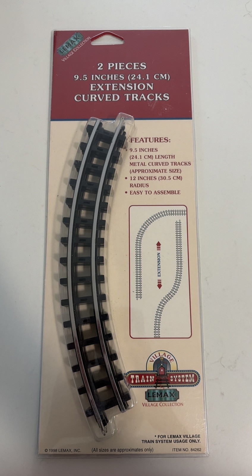Lemax Village Collection 2 Piece Extension Curved Train Tracks 11 5/8 Lemax Village Collection 2 Piece Extension Curved Train Tracks 11 5/8