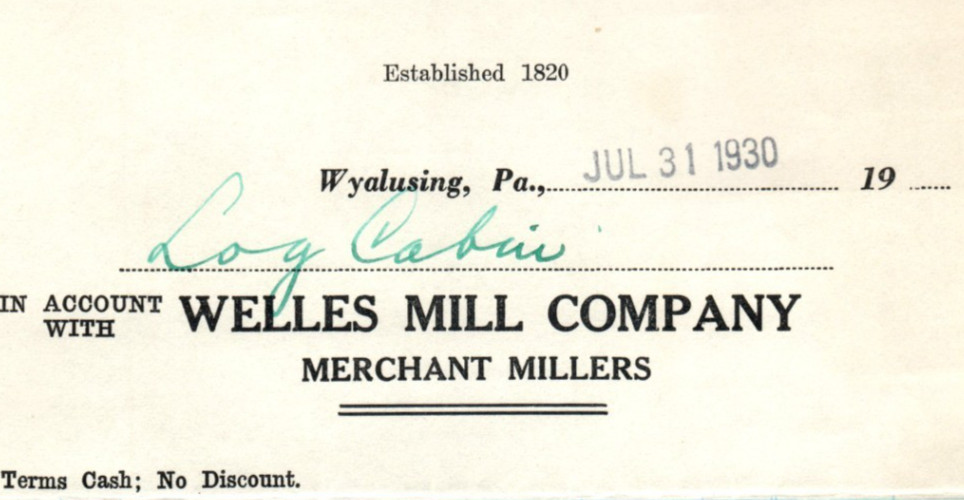 1930 WYALUSING PA WELLS MILL CO MERCHANT MILLERS COAL INVOICE BILLHEAD Z7757 1930 WYALUSING PA WELLS MILL CO MERCHANT MILLERS COAL INVOICE BILLHEAD Z7757