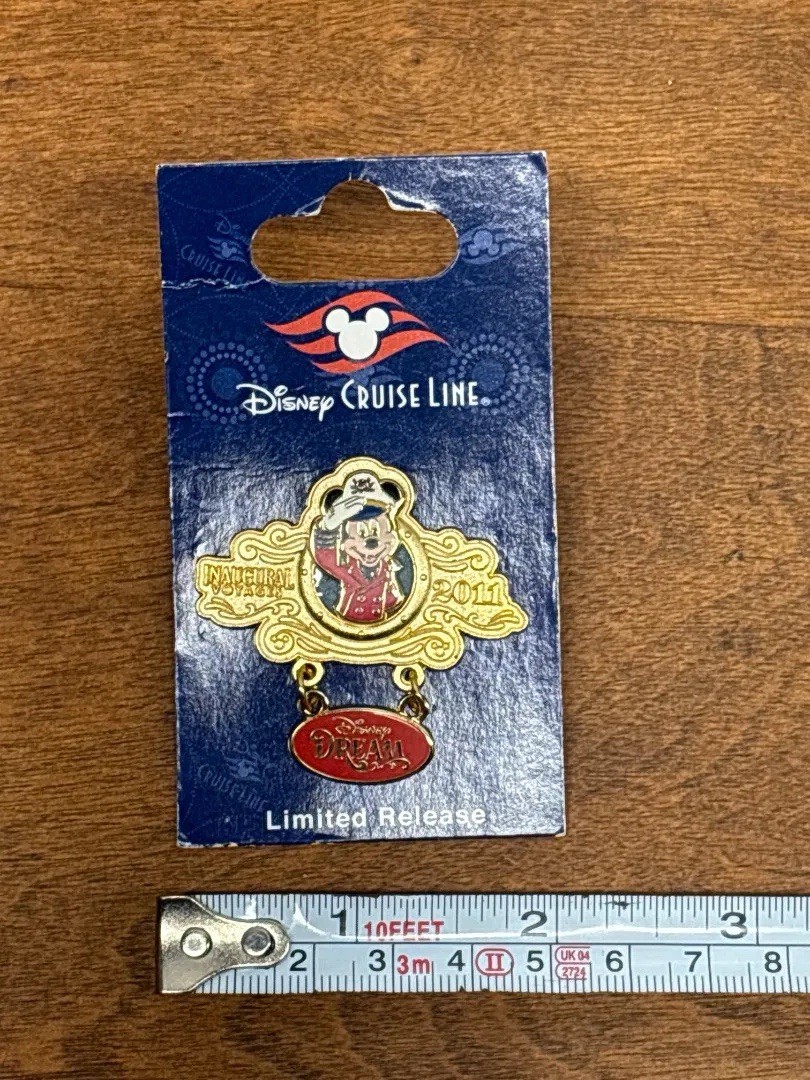RARE DCL Disney Dream 2011 Inaugural Log #3 Captain Mickey Dangle Pin