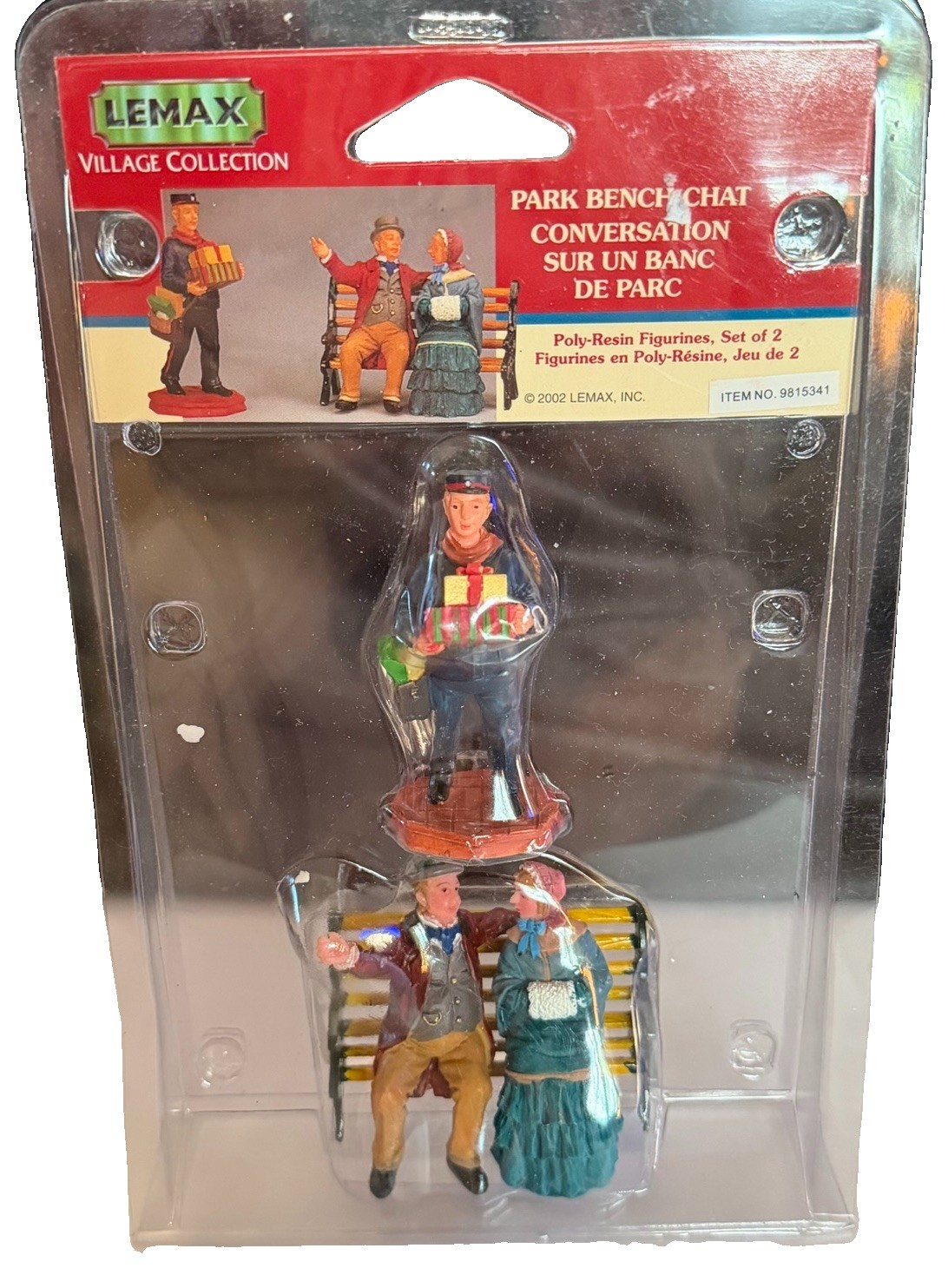 NEW Lemax Park Bench Chat Conversation Street Lamps 2002 Christmas Village Lot