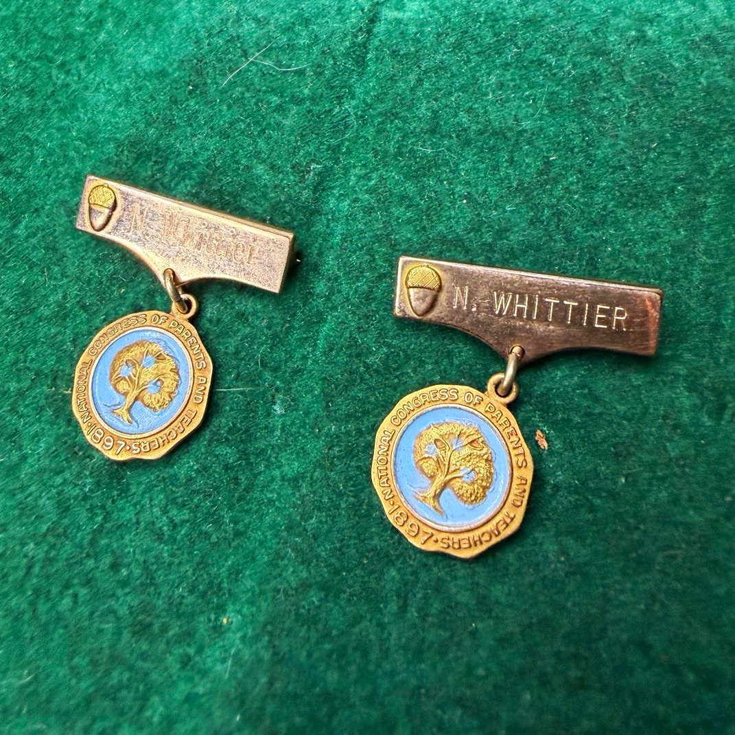 Vintage Balfour National Congress Parents & Teachers 1897 10K Gold Pin 1977-78